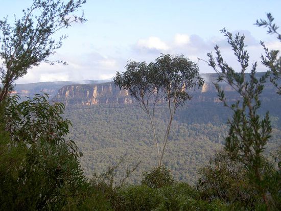 Wunderschoene Sicht ueber die Blue Mountains