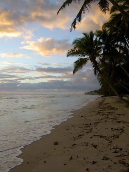 der Strand vor dem Backpackers in dem wir gewohnt haben