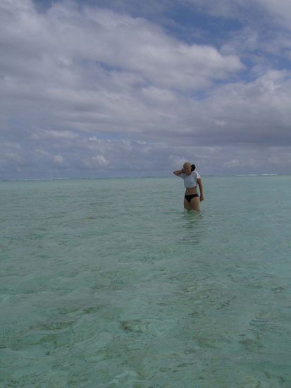Sylvia auf dem weg an Land