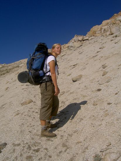 letzter Aufstieg zum Sawtooth Pass, eine ziemlich sandige Angelegenheit
