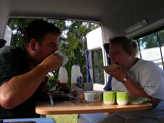 Das letzte Frühstück im Camper