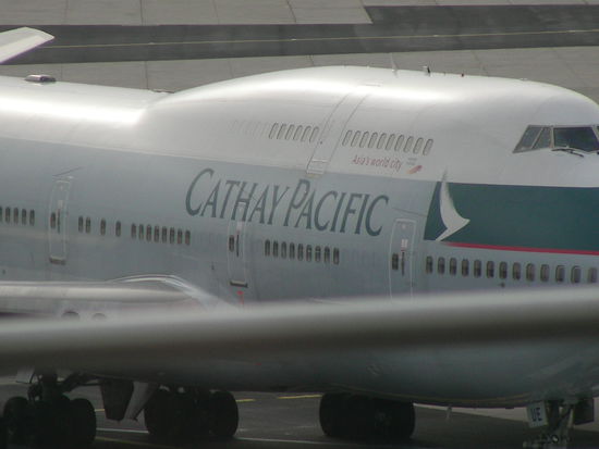 Unser Flugzeug fur die Strecke bis Hong Kong. Eine Gute Wahl diese Airline!