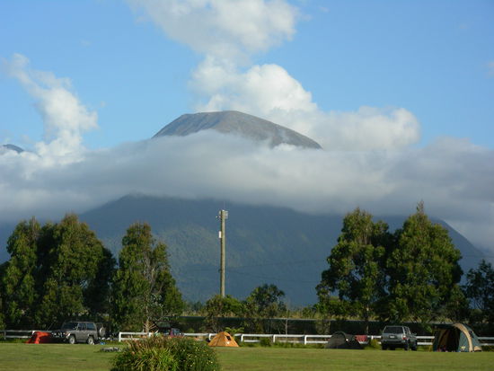 Der Blick vom Haast Beach Holyday Park war klasse - aber die Sandflies 