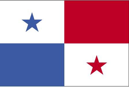 Staatsflagge von Panama: Weiß steht für Frieden, Blau für die Konservativen und Rot für die Liberalen. Die zwei Sterne stehen für die beiden politischen Parteien.
Da viele Schiffe unter panamaischer Flagge laufen, ist sie weltweit sehr bekannt.