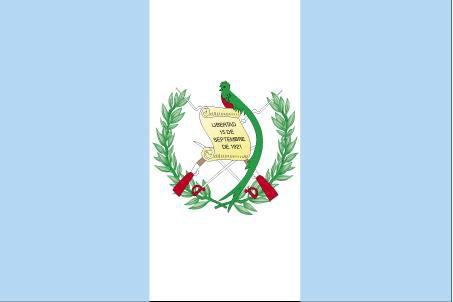 So viel ich weiss, symbolisieren die blauen Balken die beiden Meere welche an Guatemala grenzen. In der Mitte ist der Quetzal, der Nationalvogel Guatemalas sowie die Unabhaengigkeits- Erklaerung gegenueber der Spanier von 1821 ersichtlich.