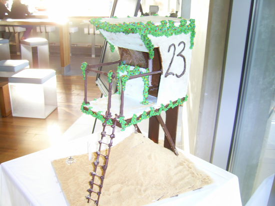 Lebkuchenhaus mal anders! Ein Lifeguardtower aus Lebkuchen mit Zuckerfenster im Tower23