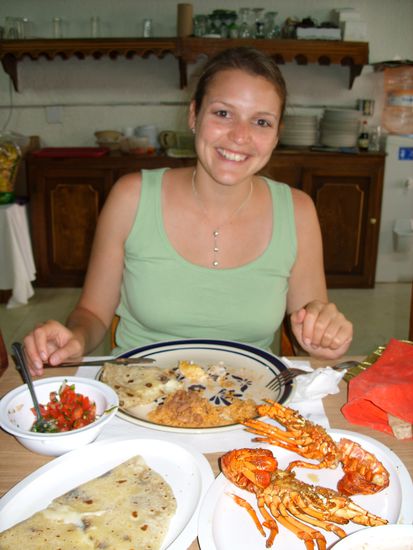 Lobsters und Quesadilla in Puerto Nuevo