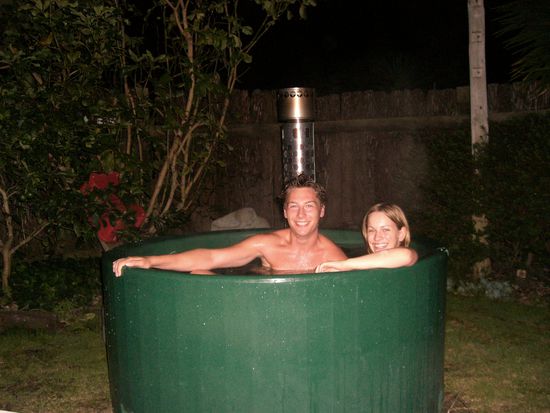 Wenn wir mal nicht arbeiten, dann eben ab in den Hot tub...