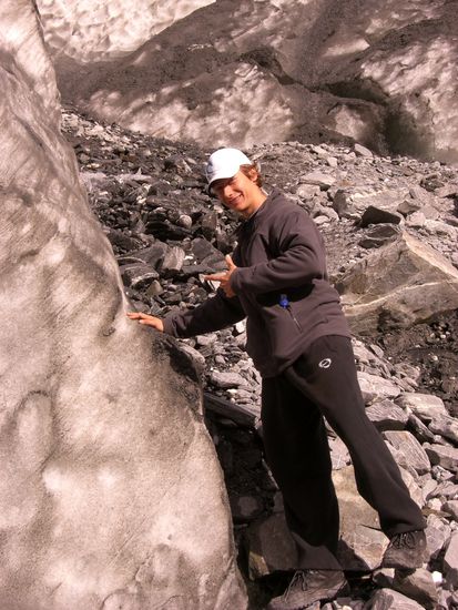 Wir habens getan!!!Rob beim beruehren des Gletschers!