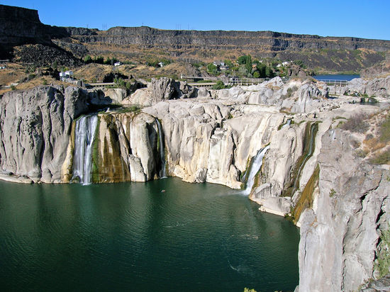 Shoshone Falls, Niagara Fälle des Westens (52 feet höher), Nahe der Stadt Twin falls, wo 1974 Evel Knievel versuchte, den Snake River Canyon zu überspringen.