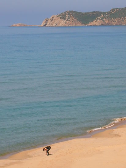 Muscheln sammeln bei 30 Grad in Lederklamotten ist ganz schön beschwerlich!