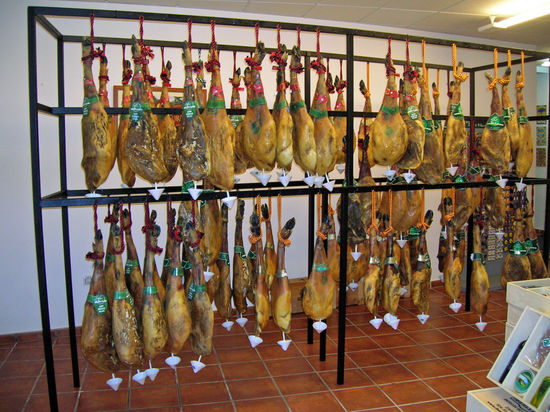 Schinken der berühmten Schweine