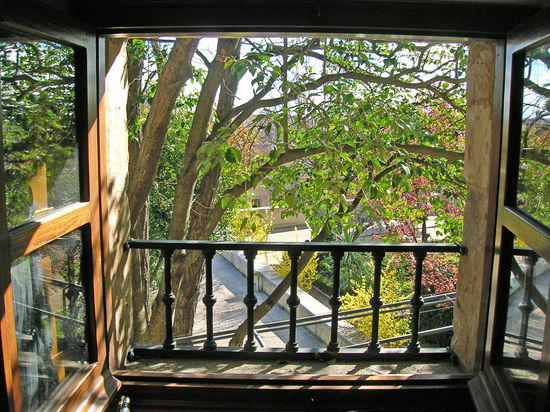 Blick aus dem Fenster der Herberge in Salamanca