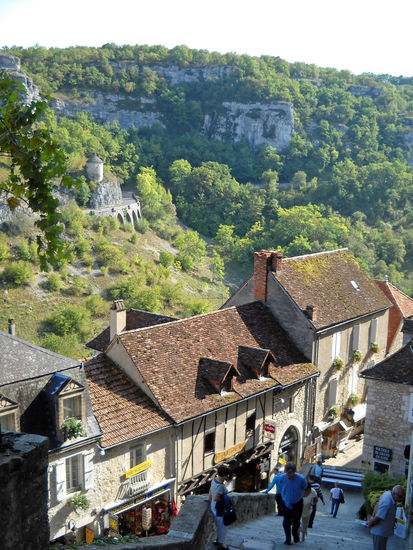 Blick auf die "Grande Rue" von Rocamadour