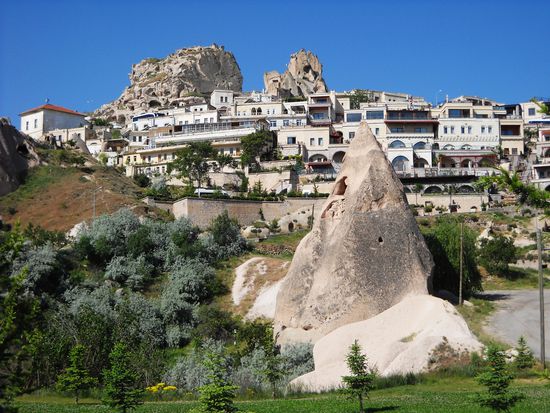 Das Dorf Uchisar - von dort hat man den schönsten Blick.