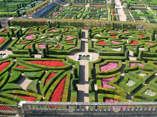 Villandry - Vom Belvedere hat man den besten Überblick über die Gärten.