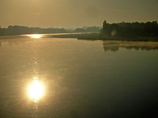 Abendstimmung auf unserem Platz in Chateauneuf-sur-Loire
