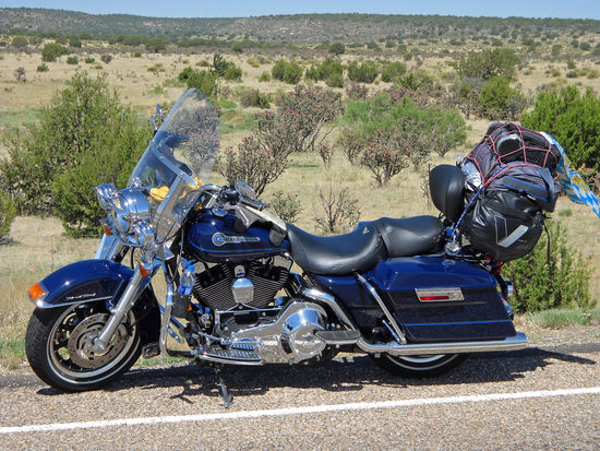 Die neue Peace-Officer-Harley, die uns auf der 2-monatigen Reise niemals im Stich ließ.