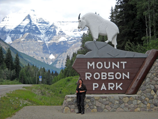 Am Eingang zum Mount Robson Park - zwei Ziegen!