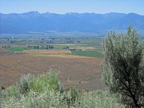 Blick vom Interpretive Center auf Baker City.