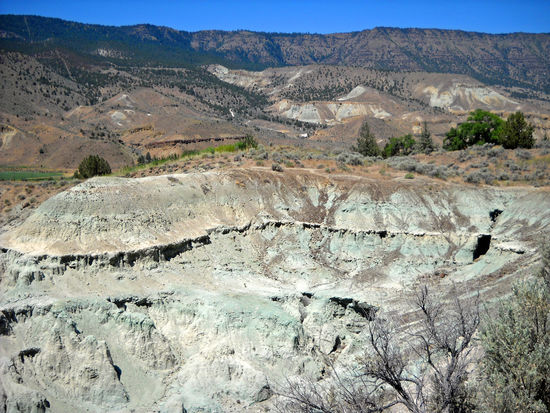 John Day Fossils Bed National Monument - hier Sheep Rock Unit.
In dieser Gegend werden weltweit die meisten Fossilien gefunden.