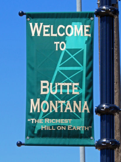 Wir erreichen Butte, Montana, den "reichsten Hügel der Welt".