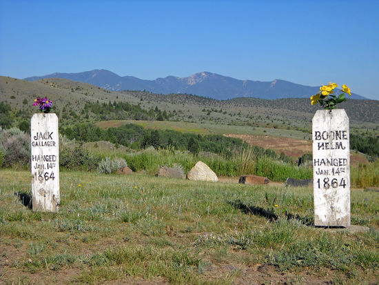 Boothill in Virginia City - hier liegen 5 Verbrecher, unter ihnen der Sheriff, begraben.