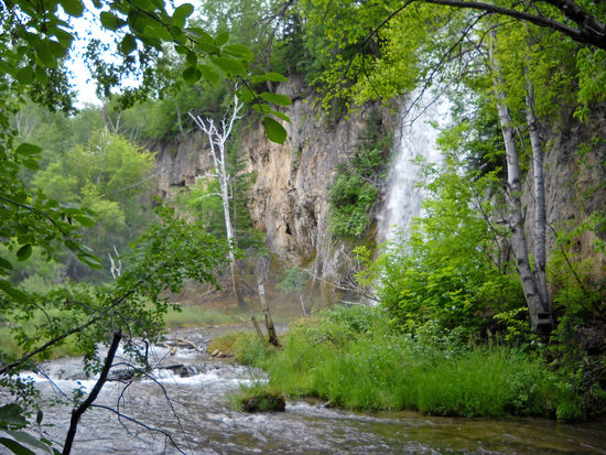 Spearfish Falls - den meisten Besuchern des Spearfish Canyon unbekannt, da sie sehr versteckt liegen.