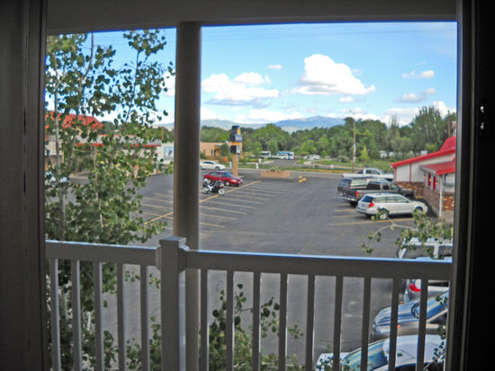 Blick von unserem Hotelzimmer in Montrose.