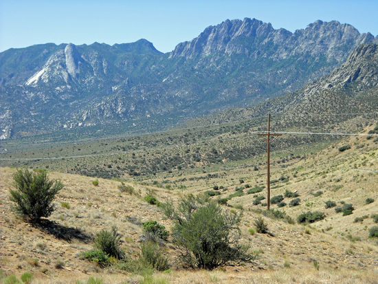 In den Organ Mountains - einem Teil der San  Andreas Mountains, New Mexico - auf dem Weg zu White Sands Missile Range.