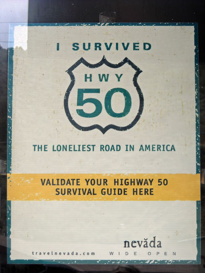 Highway 50 - the loneliest road in America. Wir sind allerdings schon einsamere Straßen gefahren!