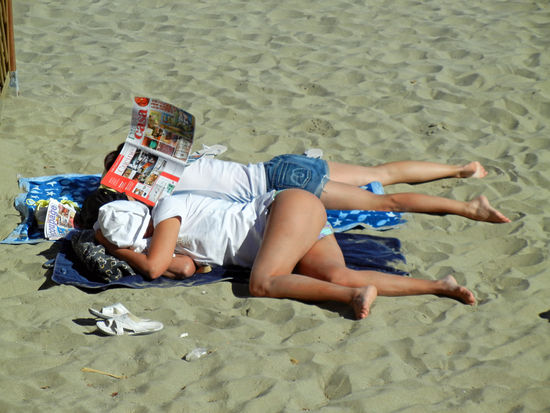 Am Strand in Laigueglia ...
