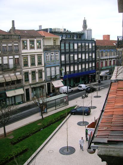 Blick aus dem Hotelzimmer in Porto