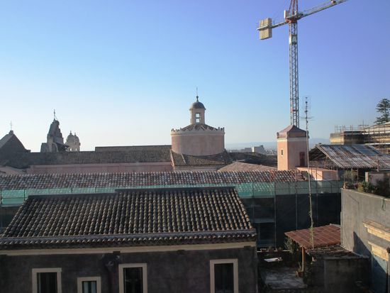 Blick von der Terrasse des Hotels