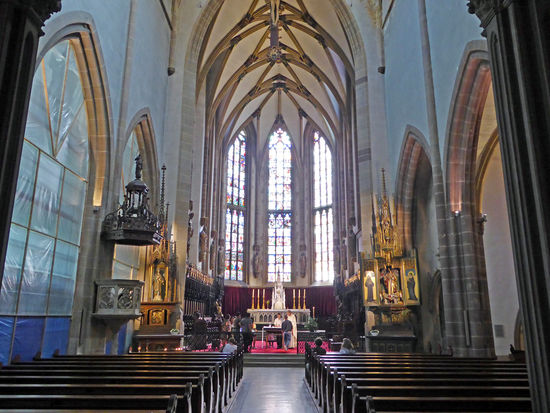 Thann - gotische Stiftskirche Saint-Thiebaut, 14./16. Jh.