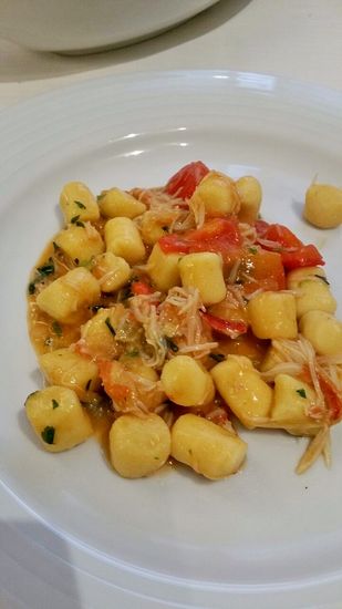 Gnocchi mit Granseola (Anneken und ich teilen uns das)