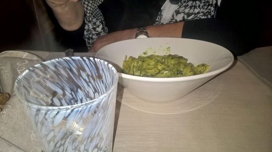 Vini da Gigio - Tagliatelle mit Pesto und Coda di Rospo