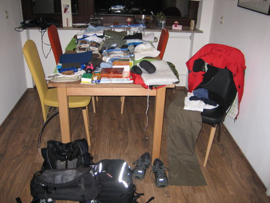 Beim Packen....irgendwie ist es nicht viel!
