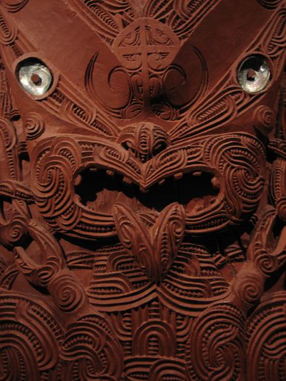 Maori Schnitzerei im Museum