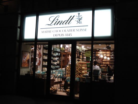 ein Lindt-Laden mitten in New York...da fuehlt man sich doch fast wie zu Hause...