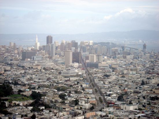 Blick auf San Francisco von Twin Peaks