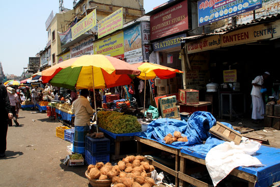 Straßenhändler in der Altstadt von Chennai