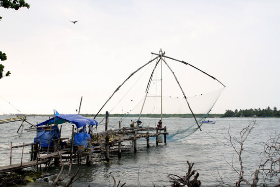 Alte Fischernetze sind noch im Betrieb zum Angeln
