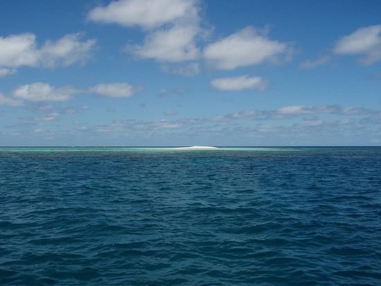 Der erste Blick auf die Sandinsel