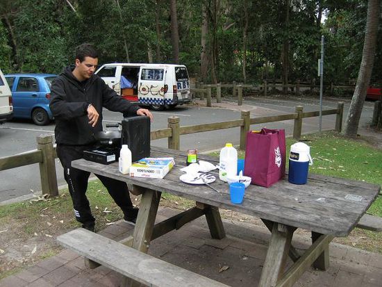 outdoorbreakfast nachem rauswurf ausem caravanpark (checkouttime 10 am verpennt)