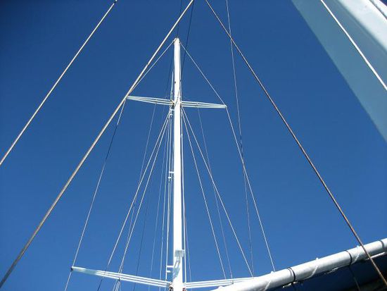 mast vom schiff, der leider nie gebraucht wurde (sind immer mit motor gefahren)