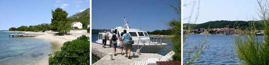 Strand von Orebic, Anleger, Blick auf Korcula