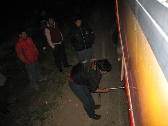 reifenpanne nach dem losfahren...