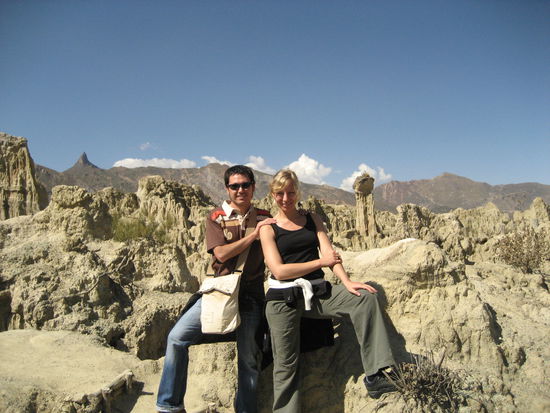 ausflug ins "valle de la luna" - wir waren noch nie auf dem mond, doch die landschaft hier ist einen besuch wert. vor allem: man entkommt dem moloch La Paz fuer eine weile in wunderbare stille...