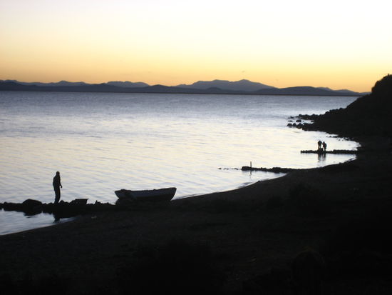 abendstimmung am titicacasee